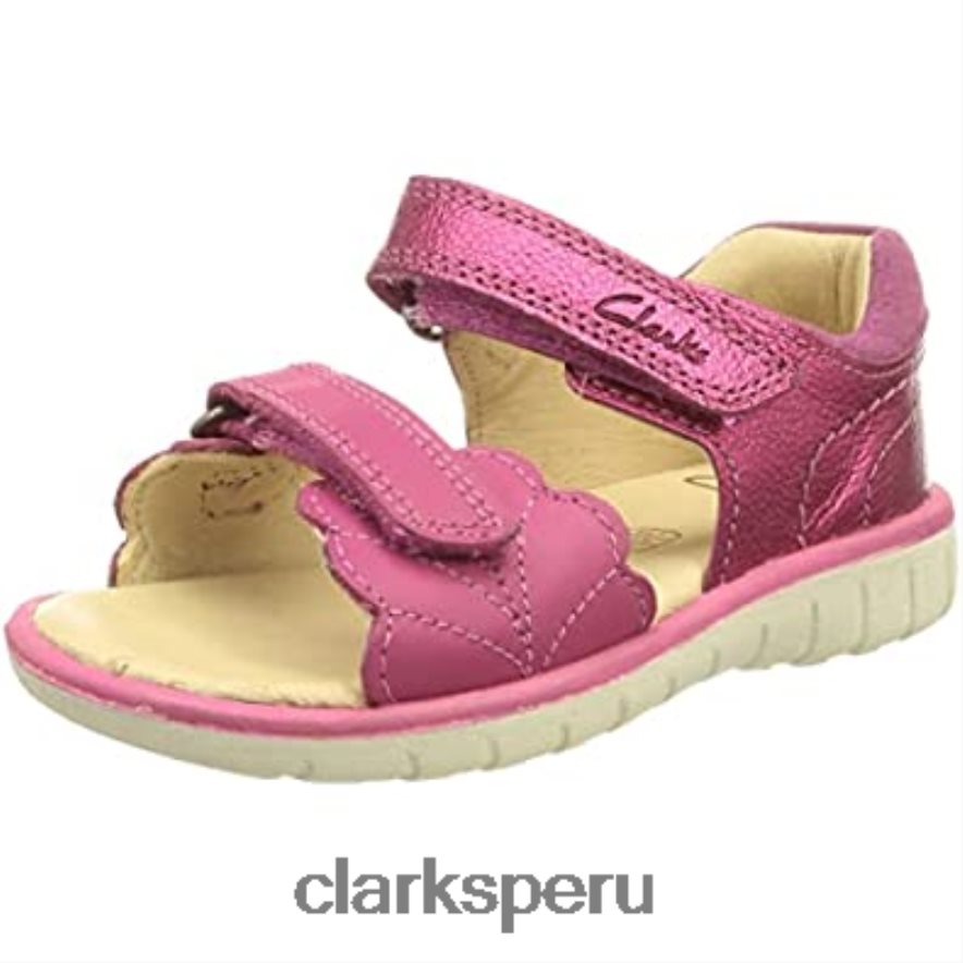 sandalia niña roam wing t piel rosa clarks niños Clarks 40N4LX1476 cuero rosa