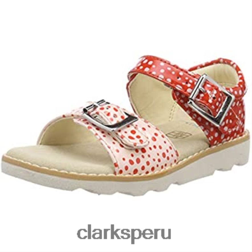 sandalias con tira trasera Crown Bloom T para niña en naranja clarks niños Clarks 40N4LX1189 naranja