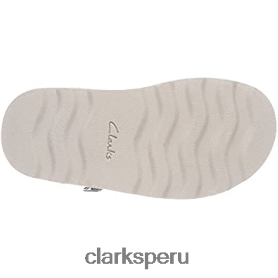 sandalias con tira trasera en forma de t para niña clarks silver leather niños Clarks 40N4LX1181 cuero plateado