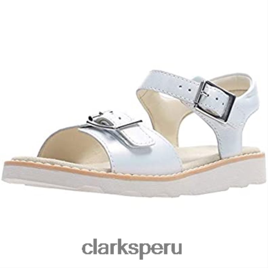 sandalias destalonadas Crown Bloom T niña clarks blanco piel blanca niños Clarks 40N4LX229 cuero blanco blanco