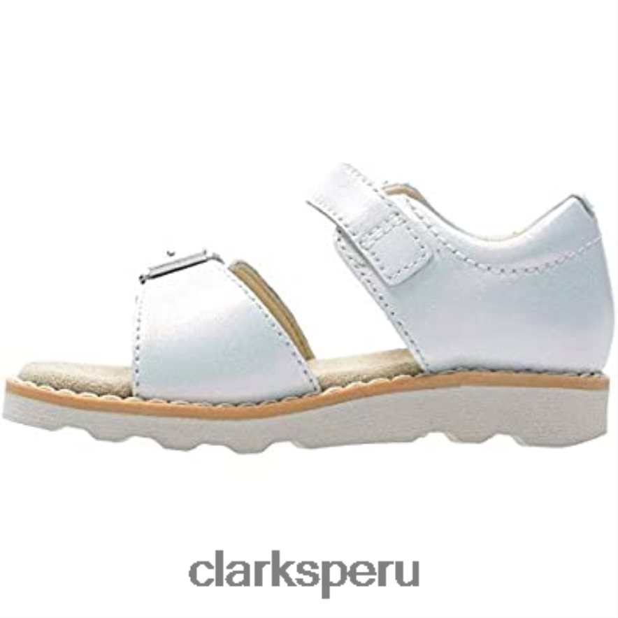 sandalias destalonadas Crown Bloom T niña clarks blanco piel blanca niños Clarks 40N4LX229 cuero blanco blanco
