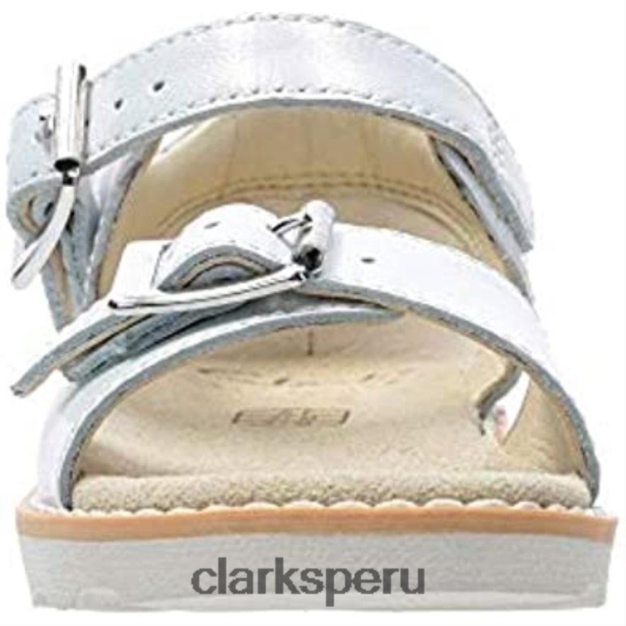 sandalias destalonadas Crown Bloom T niña clarks blanco piel blanca niños Clarks 40N4LX229 cuero blanco blanco
