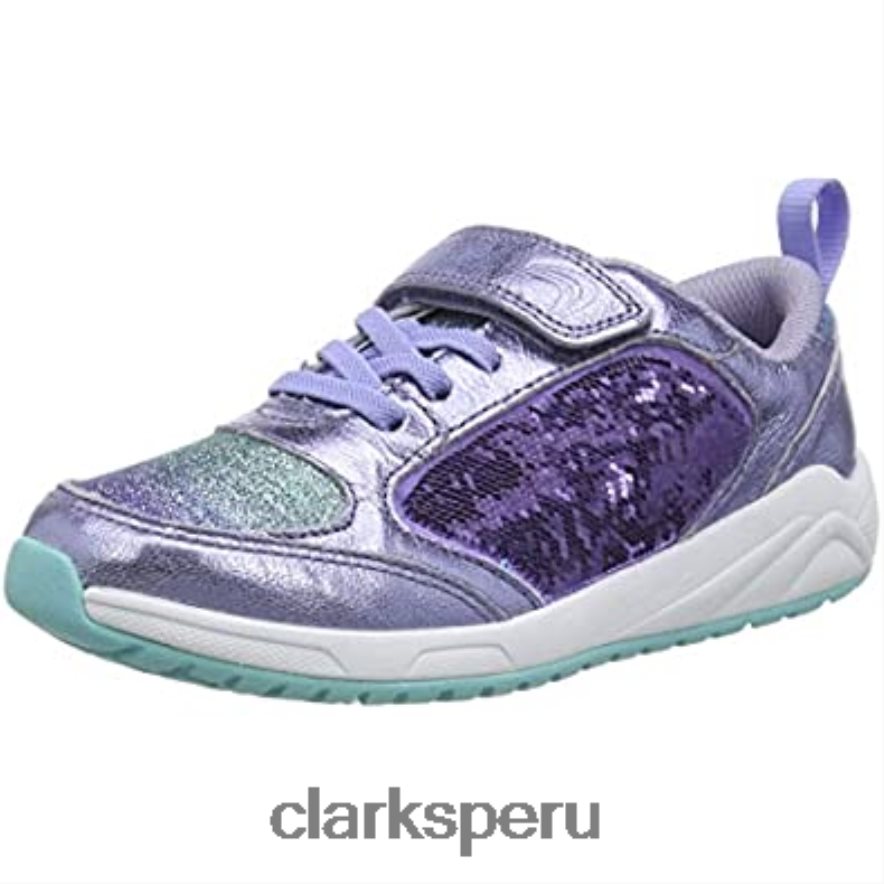 Zapatilla de niña aeon flex k clarks lila piel niños Clarks 40N4LX2511 cuero lila