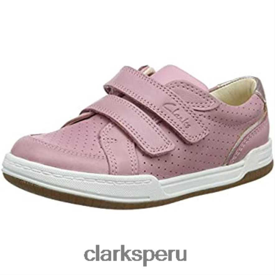 Zapatilla de niña fawn solo k piel rosa claro clarks niños Clarks 40N4LX1702 cuero rosa claro