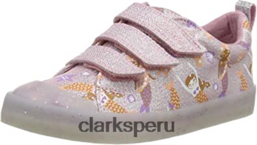 Zapatilla niña clarks lona foxing print rosa niños Clarks 40N4LX1872