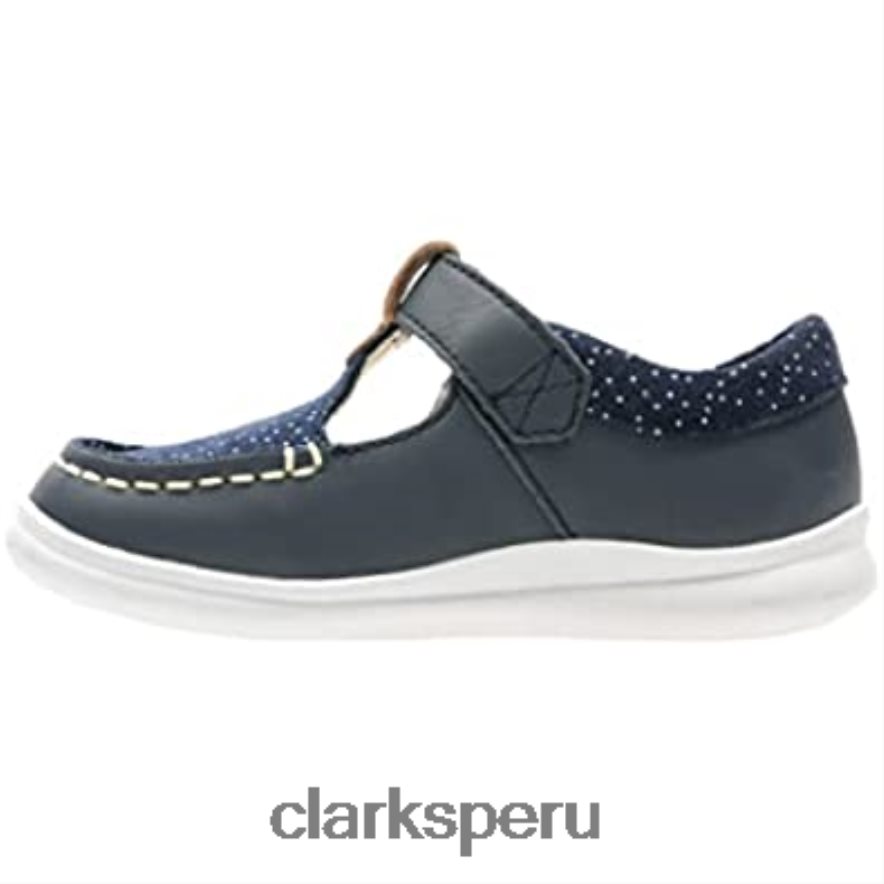 Zapatillas bajas de niña clarks cloud rosa t piel azul marino niños Clarks 40N4LX298 cuero azul marino