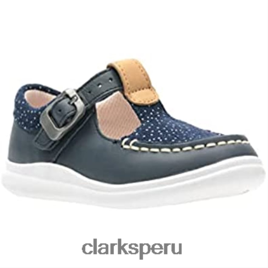 Zapatillas bajas de niña clarks cloud rosa t piel azul marino niños Clarks 40N4LX298 cuero azul marino