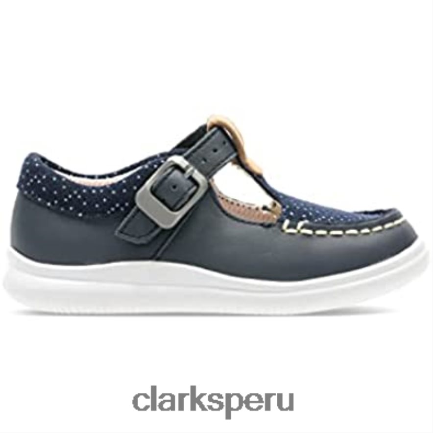 Zapatillas bajas de niña clarks cloud rosa t piel azul marino niños Clarks 40N4LX298 cuero azul marino