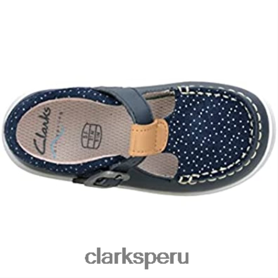 Zapatillas bajas de niña clarks cloud rosa t piel azul marino niños Clarks 40N4LX298 cuero azul marino