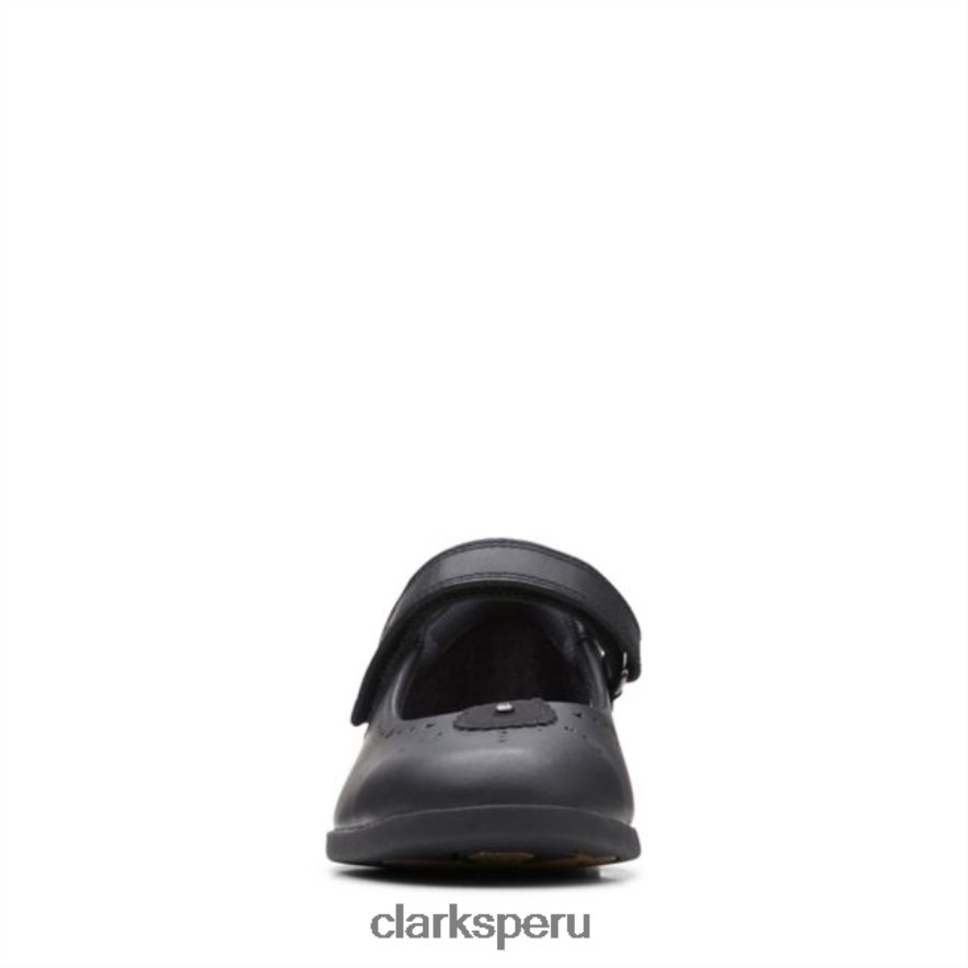 clarks barra mágica de cuero negro cuero negro antiguo niños Clarks 40N4LX5817 cuero negro