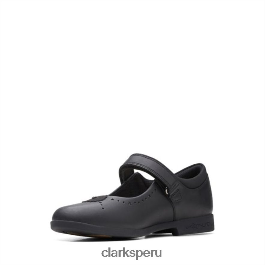 clarks barra mágica de cuero negro cuero negro antiguo niños Clarks 40N4LX5817 cuero negro