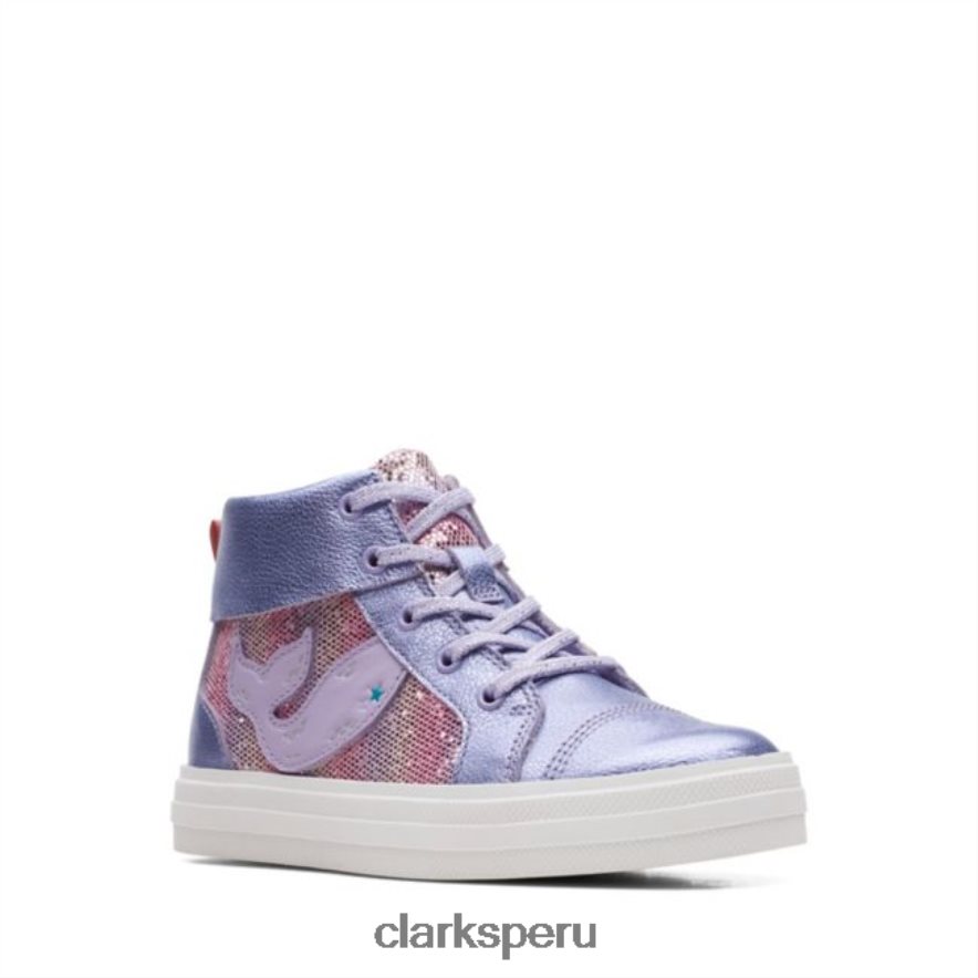 nova city kid cuero lila clarks de cuero lila niños Clarks 40N4LX5726 cuero lila