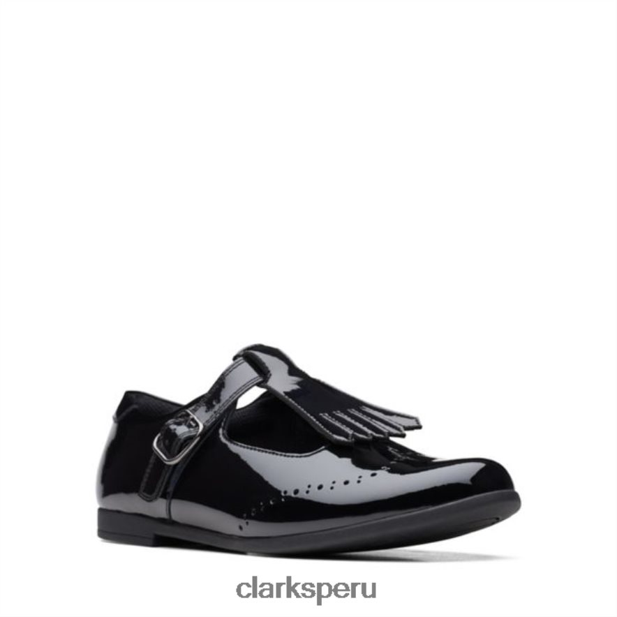 scala adolescente juvenil patente negra clarks patente negra niños Clarks 40N4LX5823 charol negro
