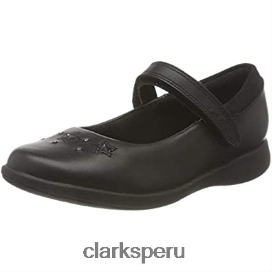 Zapatos negros para uniforme escolar clarks eth bright t de niña niños Clarks 40N4LX219 cuero negro