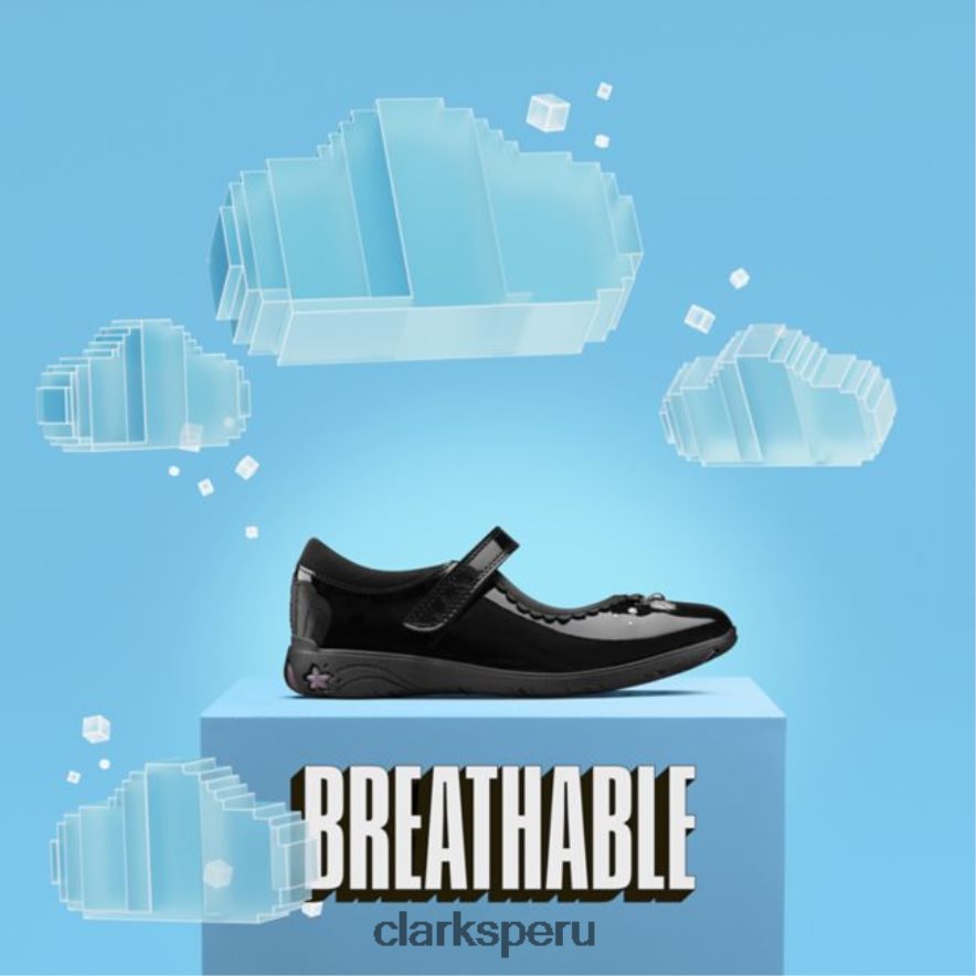 charol negro clarks sea shimmer niño charol negro niños Clarks 40N4LX5843 charol negro