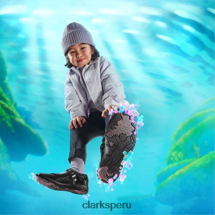charol negro clarks sea shimmer niño charol negro niños Clarks 40N4LX5843 charol negro