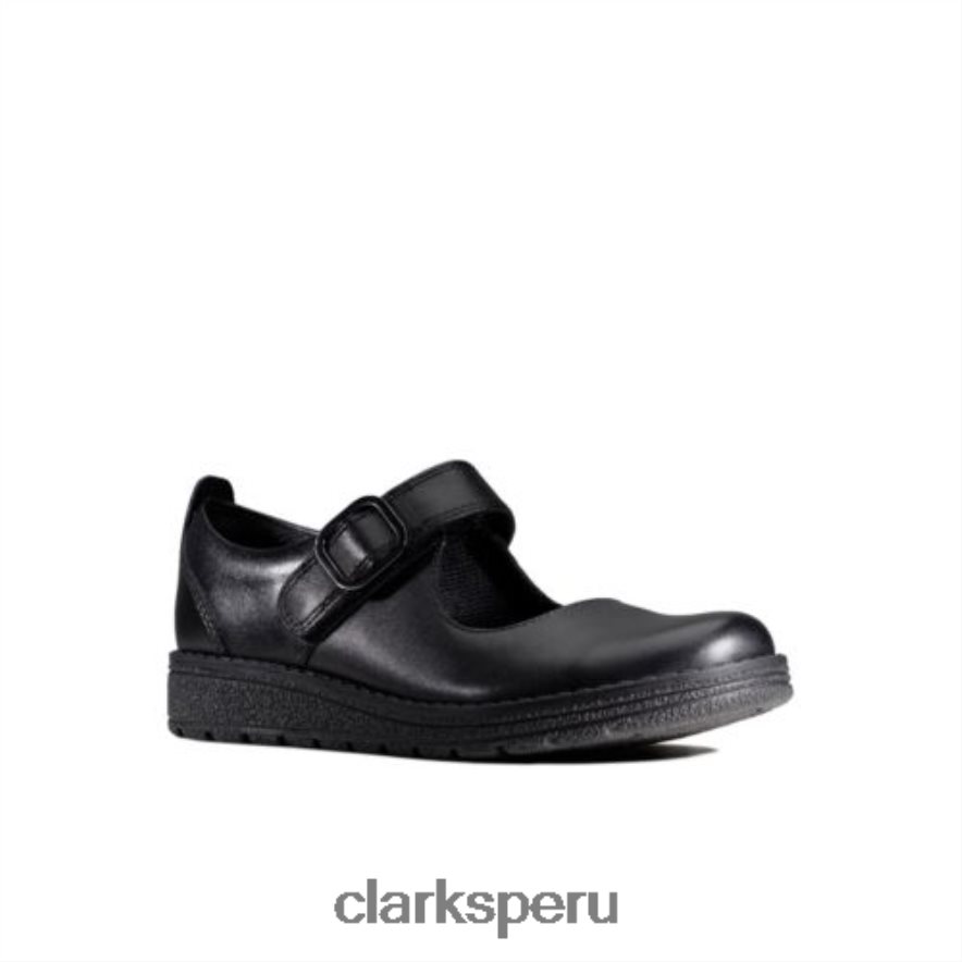 clarks cuero negro mendip stitch inf f fit niños Clarks 40N4LX4657 cuero negro