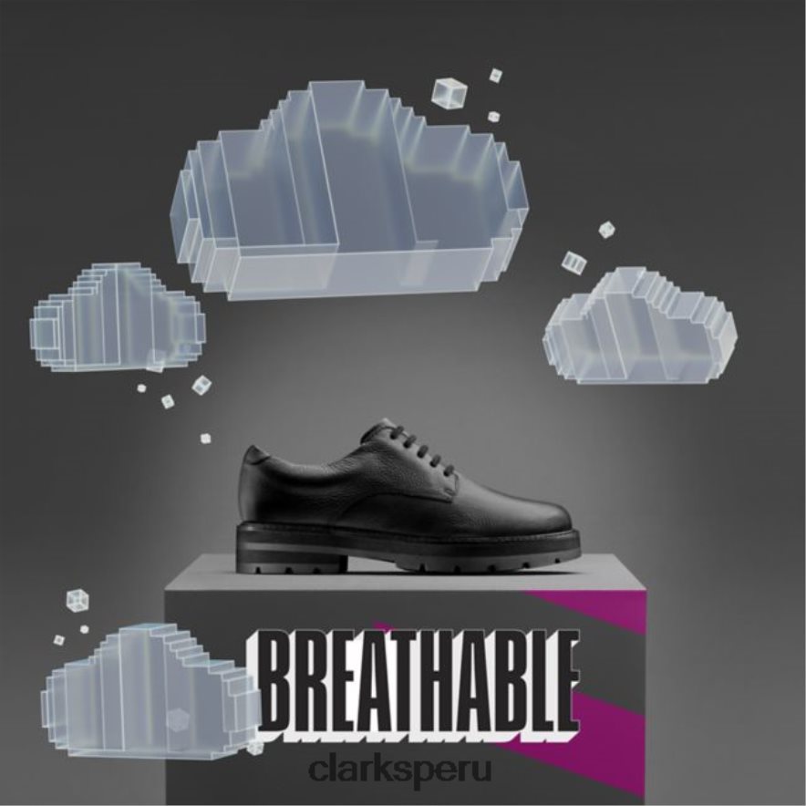 clarks prague lace juvenil cuero negro cuero negro niños Clarks 40N4LX5810 cuero negro