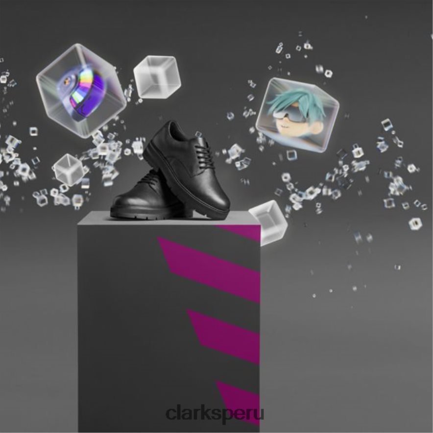 clarks prague lace juvenil cuero negro cuero negro niños Clarks 40N4LX5810 cuero negro