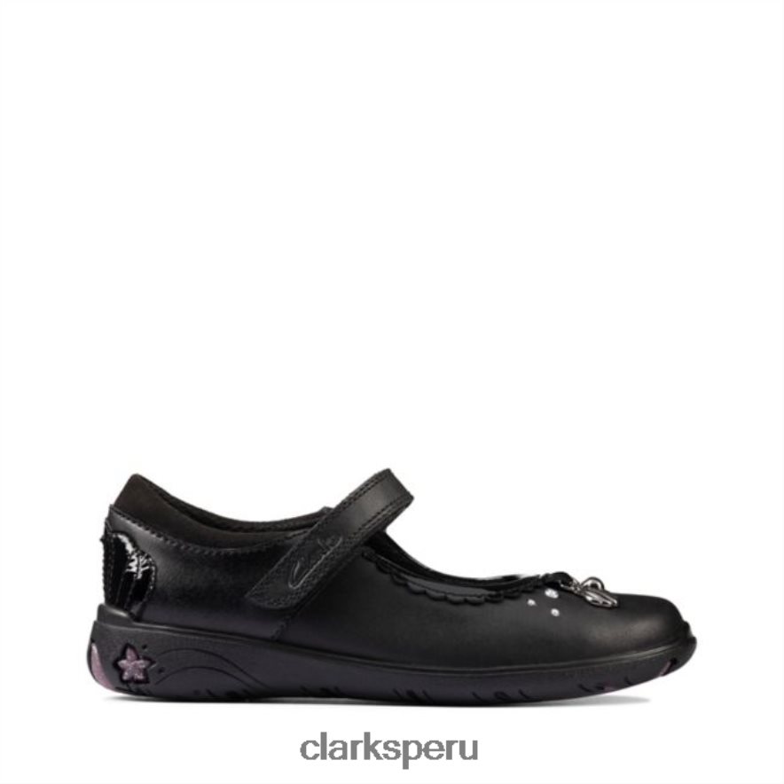 clarks sea shimmer niño cuero negro cuero negro niños Clarks 40N4LX5866 cuero negro