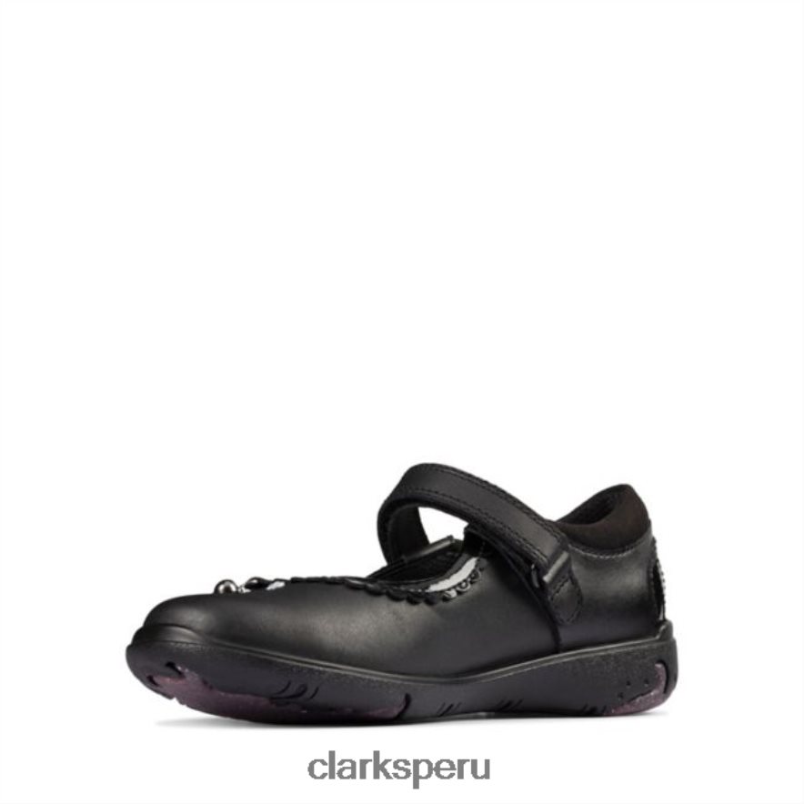 clarks sea shimmer niño cuero negro cuero negro niños Clarks 40N4LX5866 cuero negro