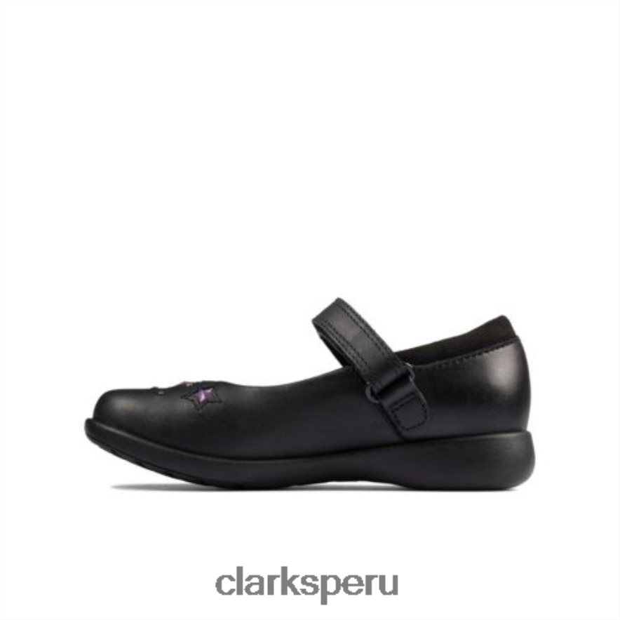grabado brillante inf g fit clarks cuero negro niños Clarks 40N4LX4639 cuero negro