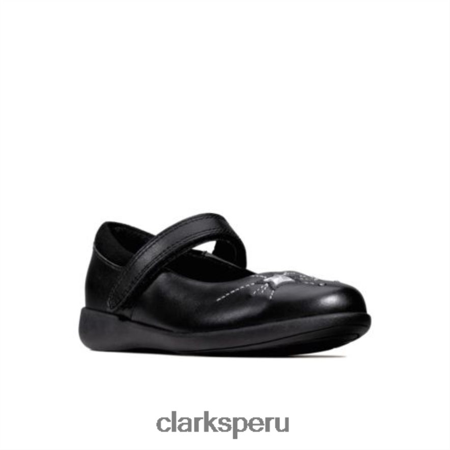 grabar chispa jnr g fit clarks cuero negro niños Clarks 40N4LX4629 cuero negro