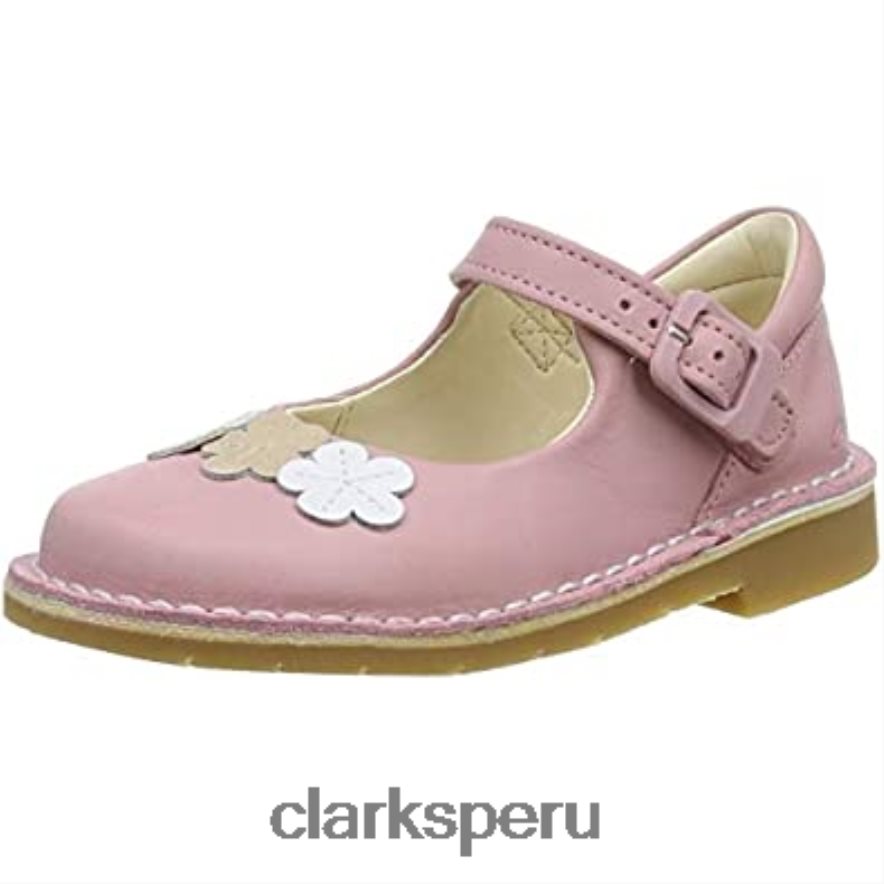 Zapatos clarks comet gem de cuero para niño rosa polvoriento niños Clarks 40N4LX321