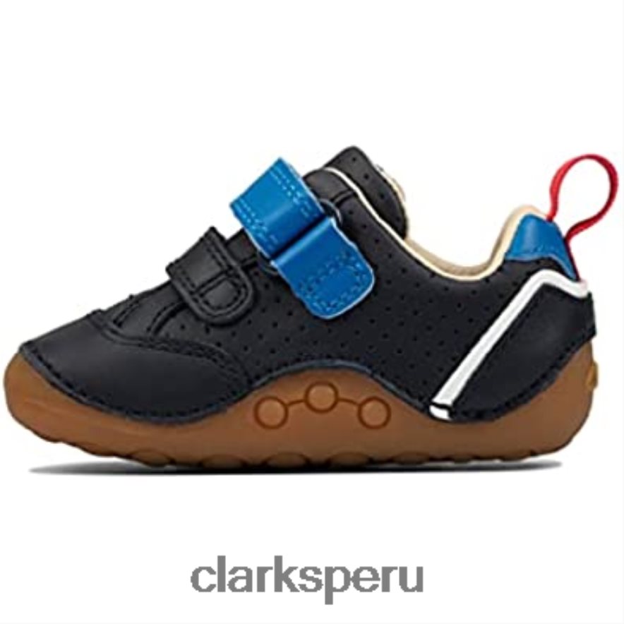 clarks ti ny sky zapatos de cuero para niños pequeños azul marino niños Clarks 40N4LX2762
