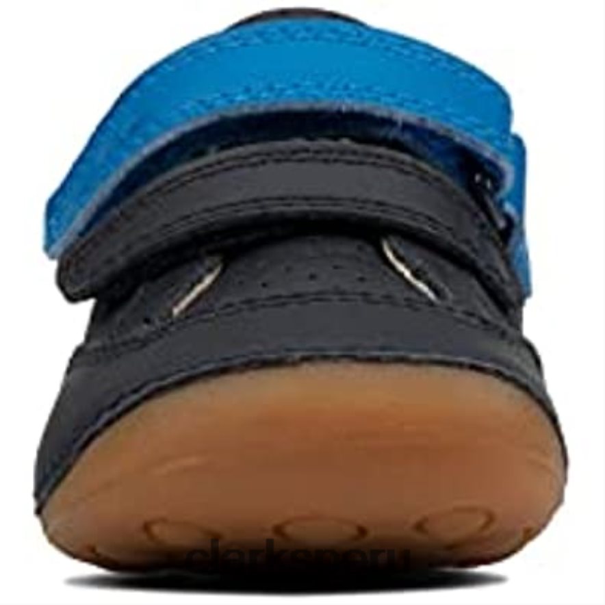clarks ti ny sky zapatos de cuero para niños pequeños azul marino niños Clarks 40N4LX2762