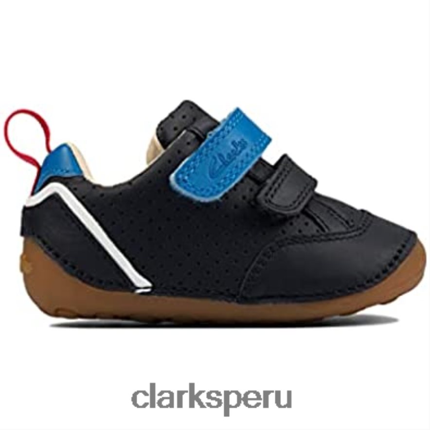 clarks ti ny sky zapatos de cuero para niños pequeños azul marino niños Clarks 40N4LX2762