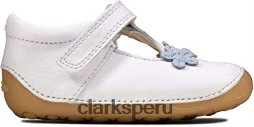 clarks ti ny sun zapatos de cuero para niños pequeños blanco niños Clarks 40N4LX2922