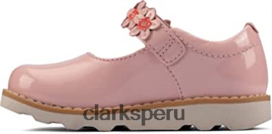corona pétalo zapatos de cuero para niños pequeños clarks rosa niños Clarks 40N4LX501