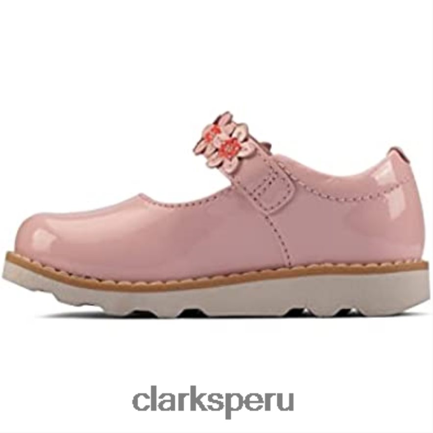 corona pétalo zapatos de cuero para niños pequeños clarks rosa niños Clarks 40N4LX501