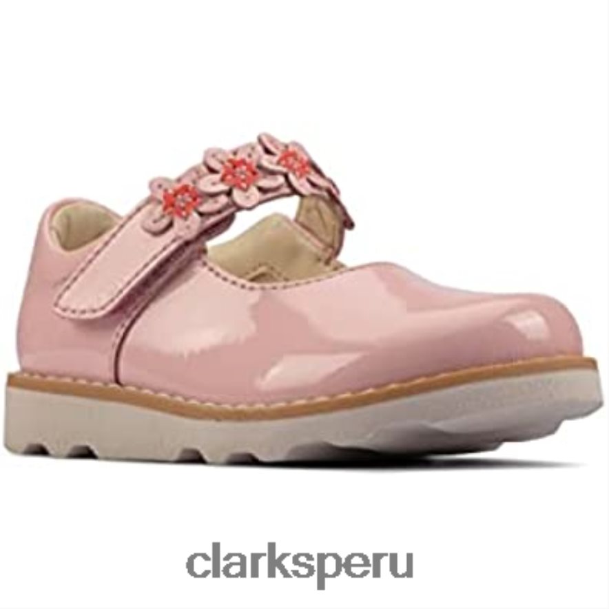 corona pétalo zapatos de cuero para niños pequeños clarks rosa niños Clarks 40N4LX501