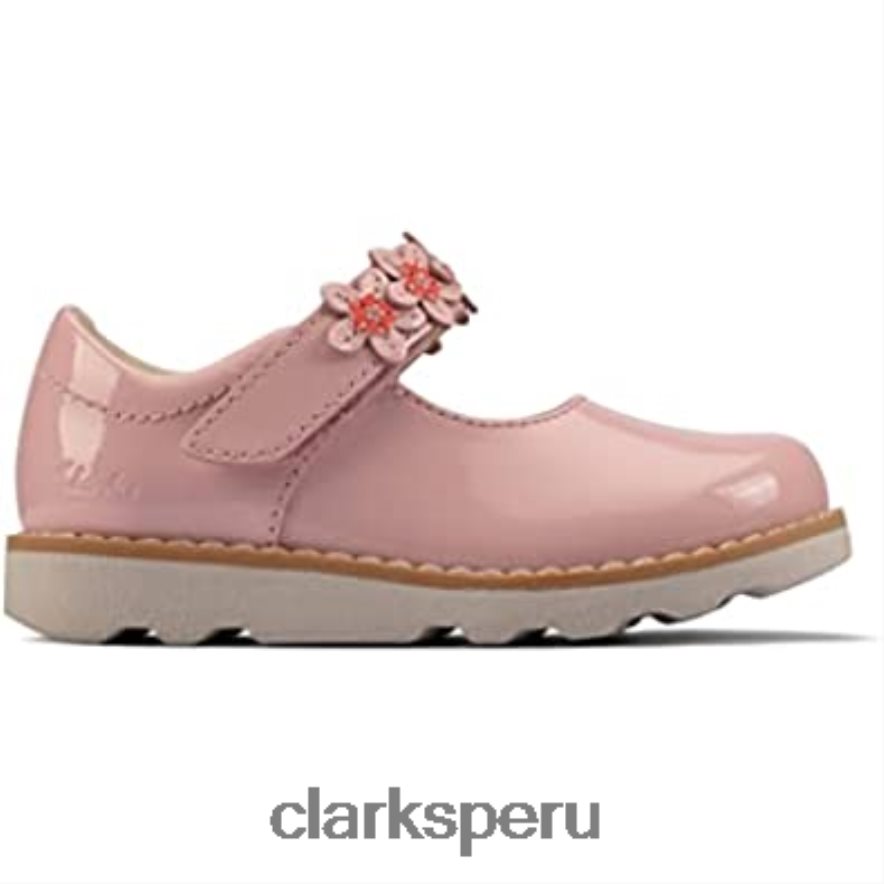 corona pétalo zapatos de cuero para niños pequeños clarks rosa niños Clarks 40N4LX501