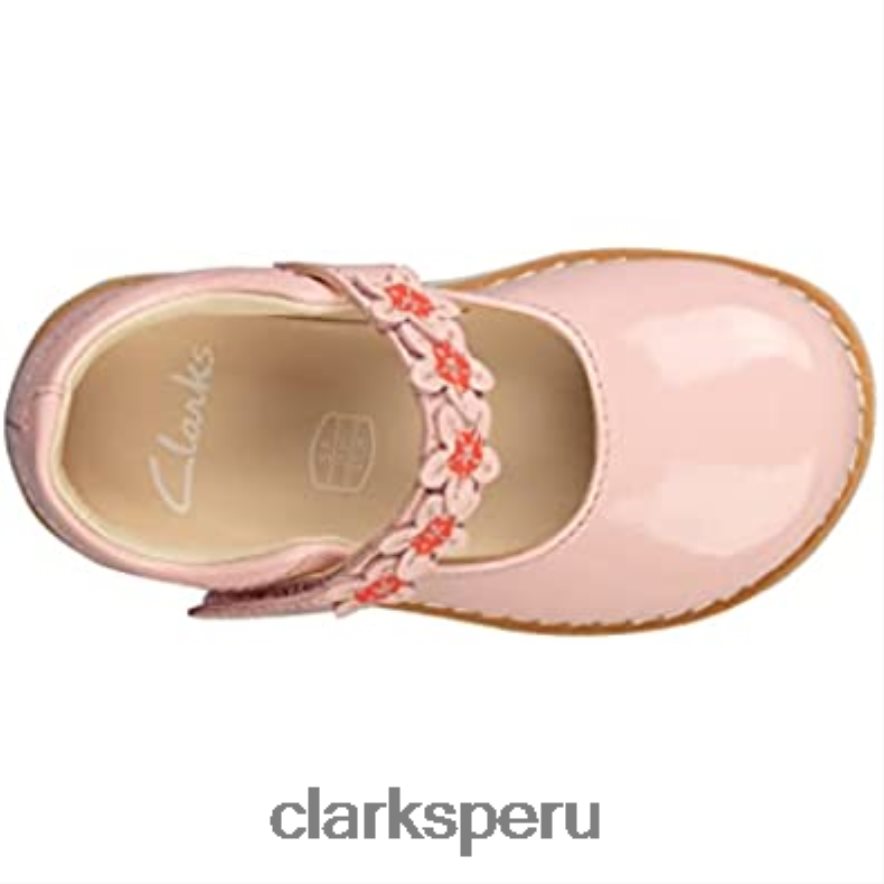 corona pétalo zapatos de cuero para niños pequeños clarks rosa niños Clarks 40N4LX501