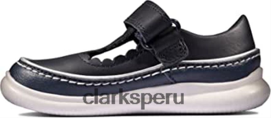 cresta cielo zapatos de cuero para niños azul marino clarks niños Clarks 40N4LX1276