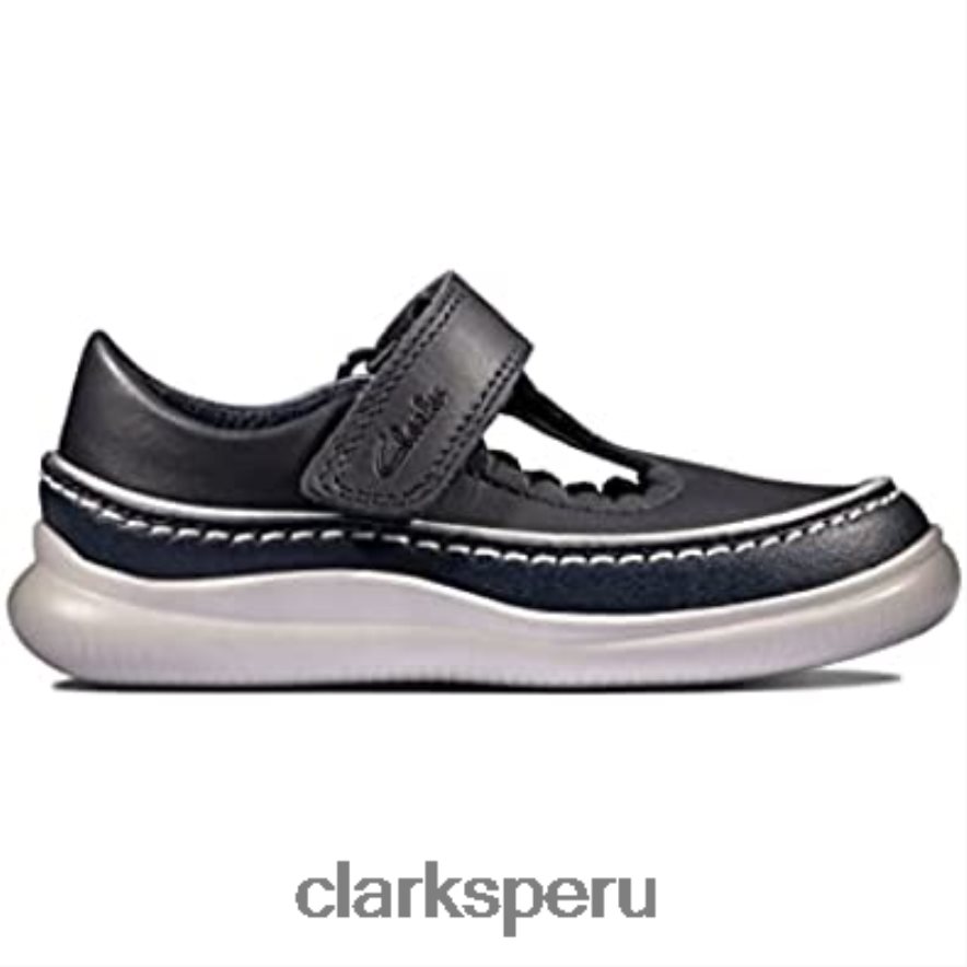 cresta cielo zapatos de cuero para niños azul marino clarks niños Clarks 40N4LX1276