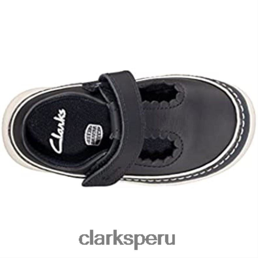 cresta cielo zapatos de cuero para niños azul marino clarks niños Clarks 40N4LX1276