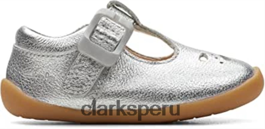 roamer star zapatos de cuero para niños pequeños clarks plateados niños Clarks 40N4LX1527