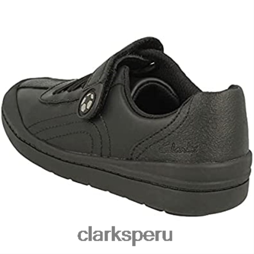 rock pass zapatos de cuero para niños pequeños clarks extra negros niños Clarks 40N4LX869