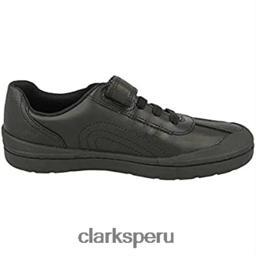 rock pass zapatos de cuero para niños pequeños clarks extra negros niños Clarks 40N4LX869