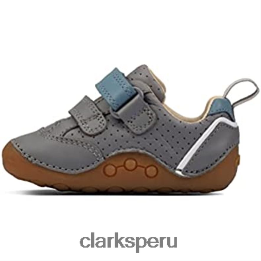 ti ny sky zapatos de cuero para niños pequeños clarks grises niños Clarks 40N4LX2903