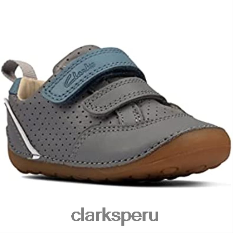 ti ny sky zapatos de cuero para niños pequeños clarks grises niños Clarks 40N4LX2903