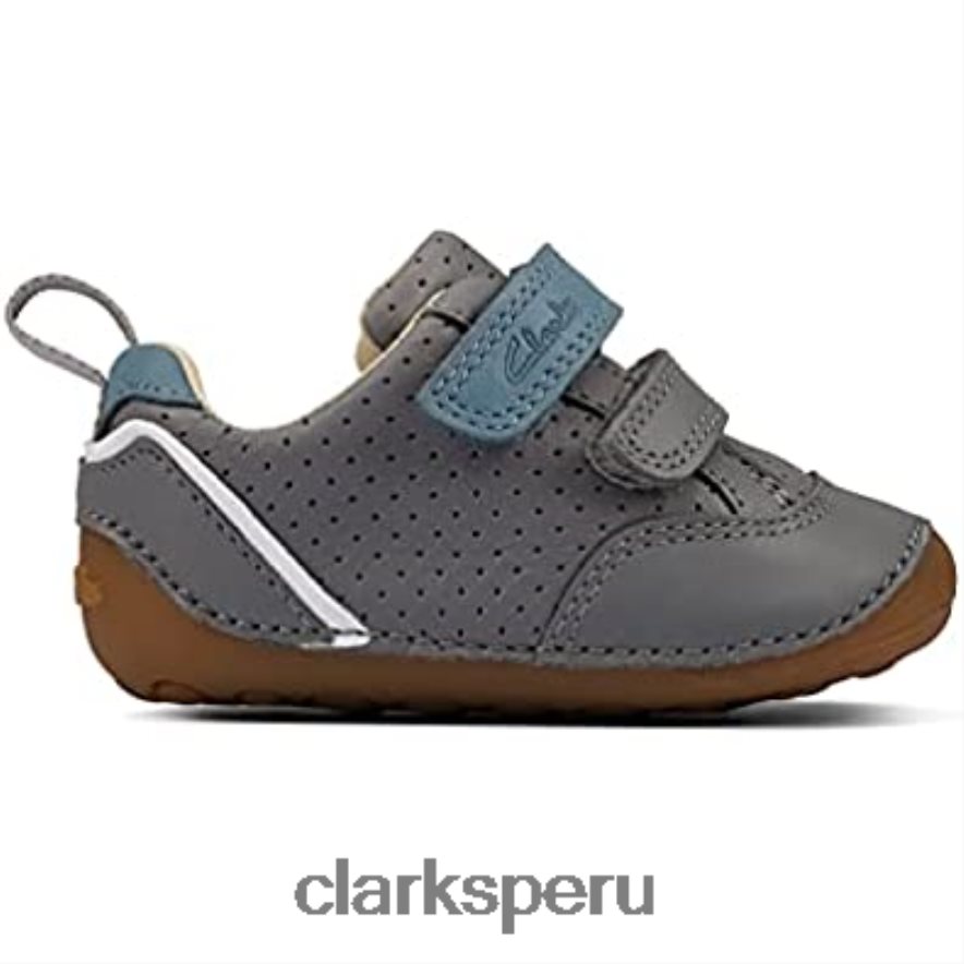 ti ny sky zapatos de cuero para niños pequeños clarks grises niños Clarks 40N4LX2903