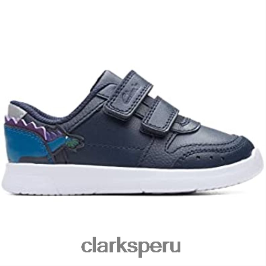 zapatos clarks ath steggy de cuero para niño azul marino niños Clarks 40N4LX906