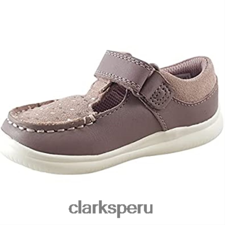 zapatos clarks crest moc de cuero para niño rosa niños Clarks 40N4LX1019