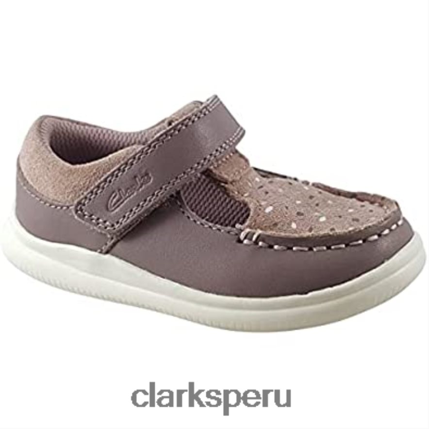 zapatos clarks crest moc de cuero para niño rosa niños Clarks 40N4LX1019