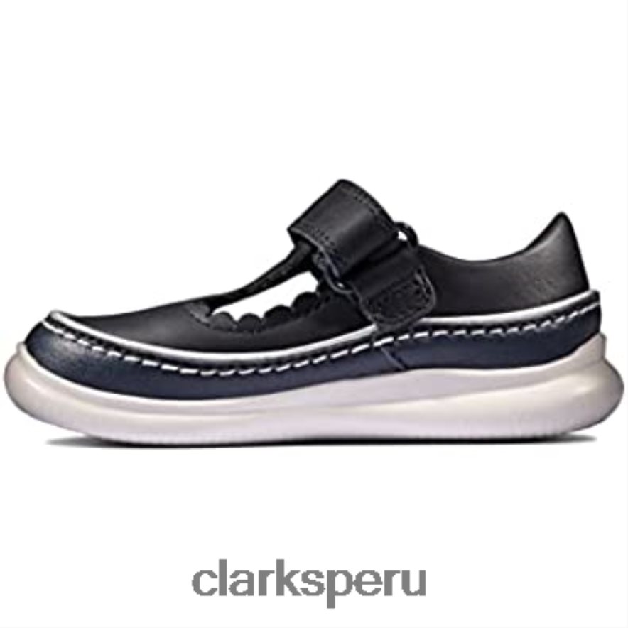 zapatos de cuero clarks crest sky niño azul marino niños Clarks 40N4LX1275
